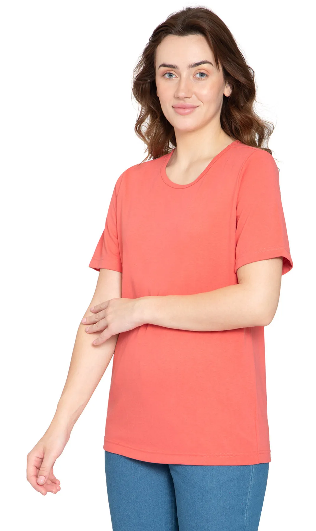 Women's Short Sleeve Crew Neck Knit Tee