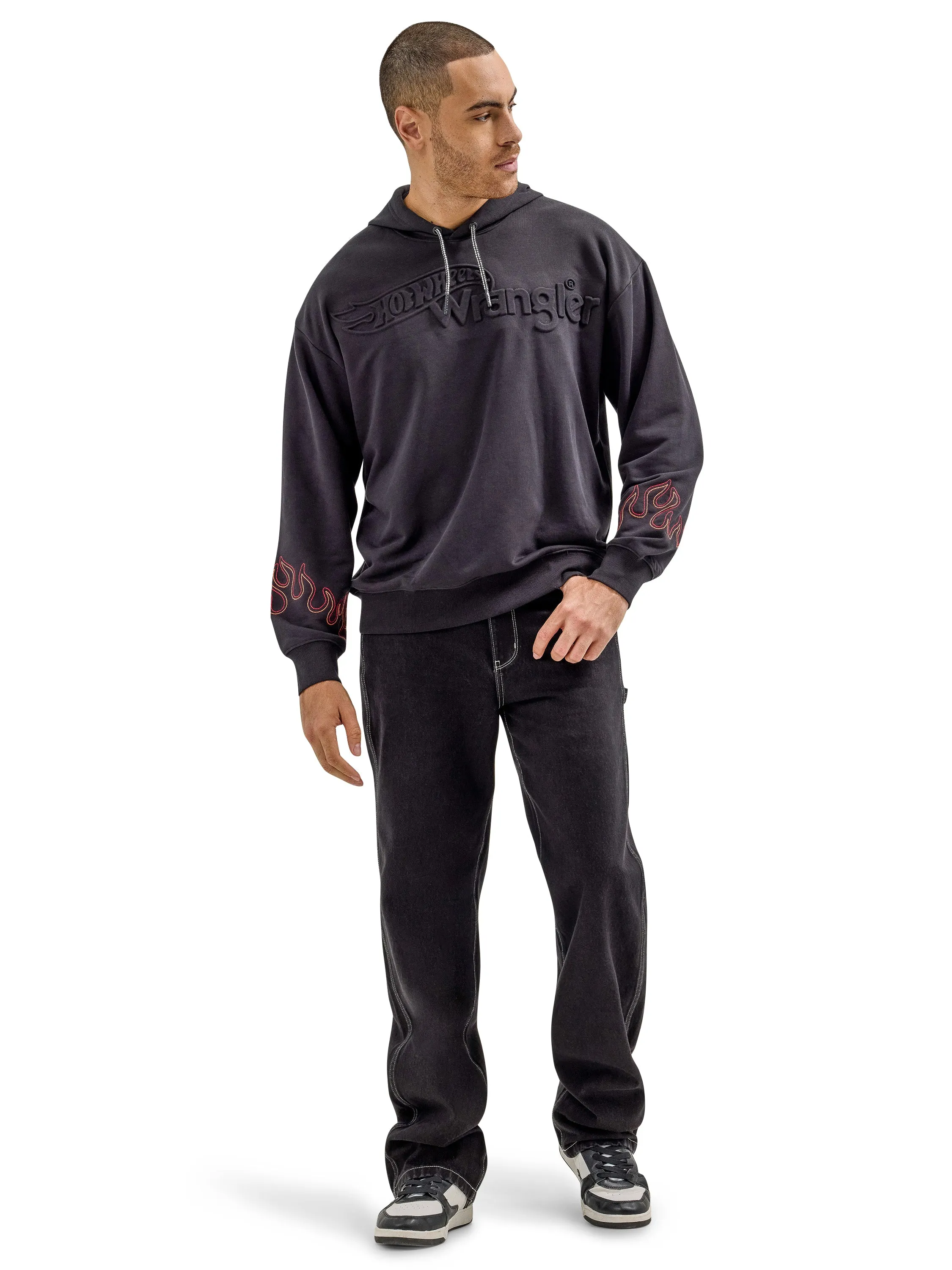 Wrangler® x Hot Wheels™ Men's Rodeo Hoodie in Black Beauty