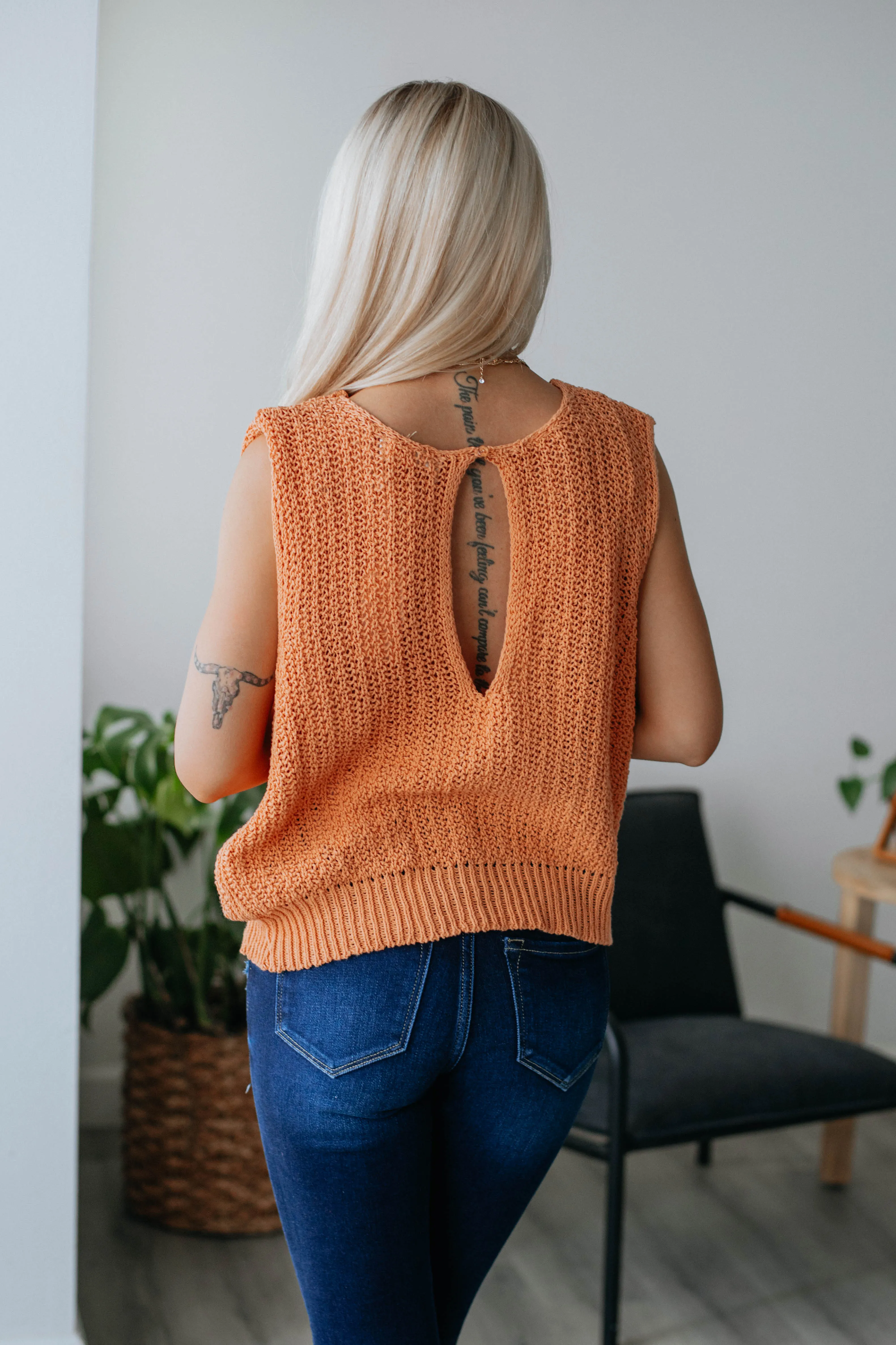 Zelie Knit Top - Peach